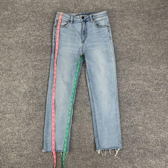 Volcom Jeans Womens 26 Blue Denim Girlfriend Crop Ankle Fit Raw Hem High Rise - Picture 7 of 13